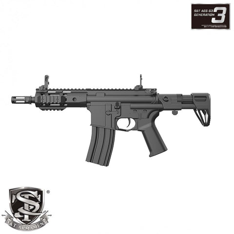 S&T M4 URX4 M-LOK PDW-S Challenger Line G3 AEG BK (COLT engraved)