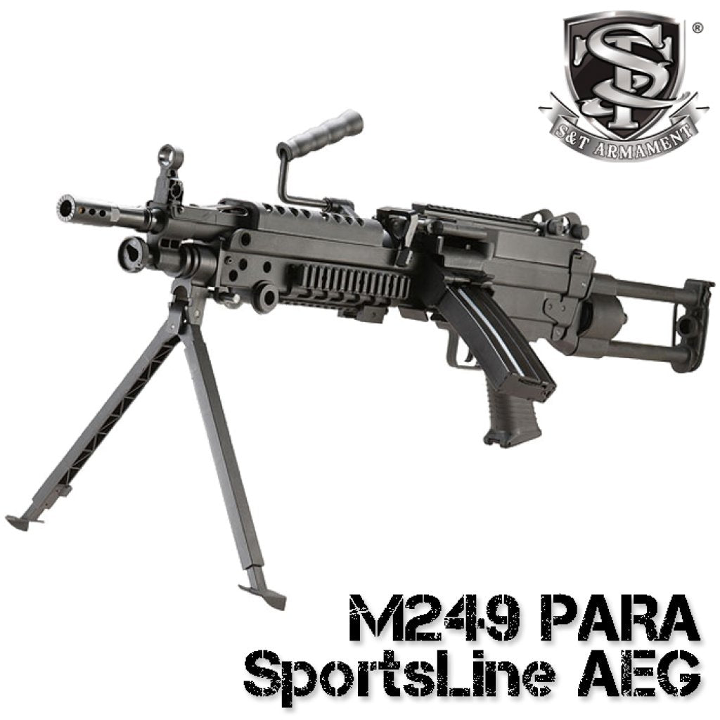 S&T M249 PARA Sports Line AEG BK with M4 Magazine (No Marking)