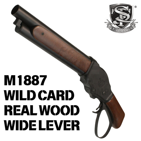 S&T Winchester M1887 Wild Card Gas Shotgun Real Wood Black Wide Lever