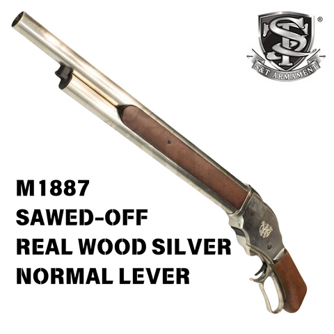 S&T Winchester M1887 Sawed-off Gas Shotgun Real Wood Silver